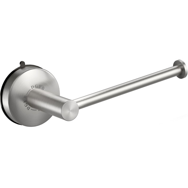DGYB Suction Cup Toilet Paper Holder Stainless Steel 5.8 Inch Brushed TP Roll Holder for Bathroom Kitchen- No Drill Wall Mount