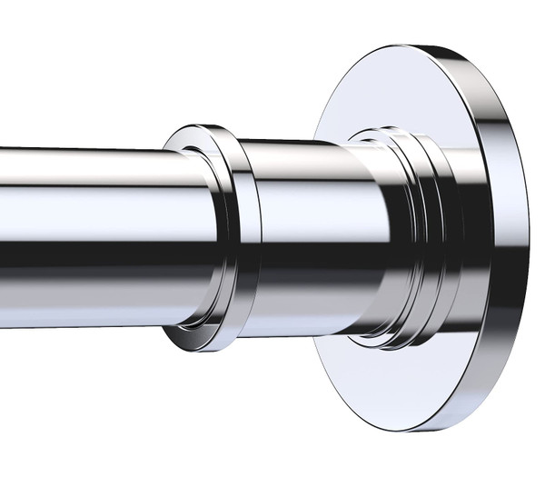 BRIOFOX Industrial Shower Curtain Rod - Rustproof Non-Slip 43-72 Inch 304 Stainless Steel Tension Curtain Rod for Window or Bathroom, Chrome