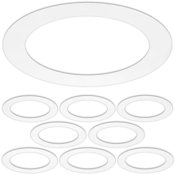 8 Pack Gloss Oversize Goof Trim Ring for Recessed Can Lighting Down Light, Outer Diameter 10 Inches, Inner Diameter 6.2 Inches