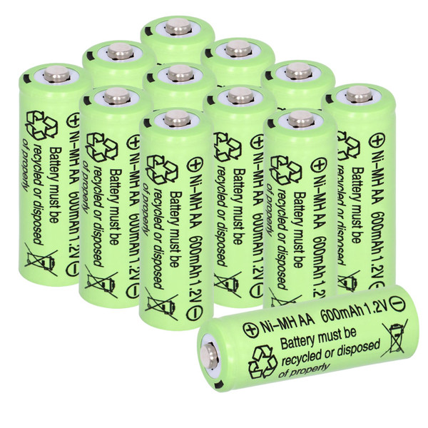 12Pcs AA 600mAh Solar String Light Rechargeable Batteries