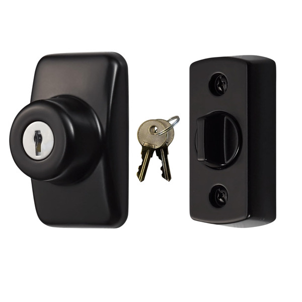 Ideal Security GL Keyed Deadbolt for Screen and Storm Doors, Black
