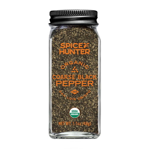 Spice Hunter Pepper, Black, Coarse, Ground, Organic, 1.7-Ounce Jar