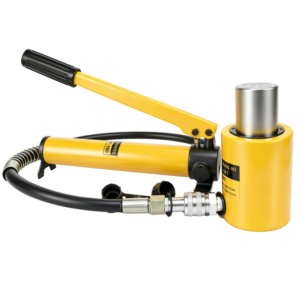 20 Ton Hydraulic Cylinder Jack, Heavy Duty 2 Inch Stroke Porta Power Ram with Hand Pump, Single Acting Lifting Cylinder for Machinery, Construction, Repair