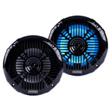 MXA602SLB MXA OEM Fit 6.5" Marine Grade Coaxial Speakers, Black With Blue LED - Pair