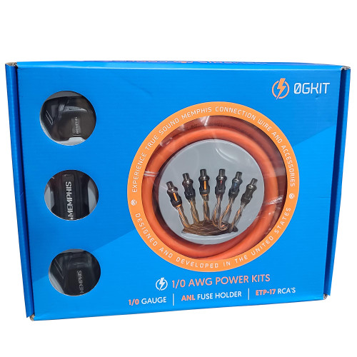 0GKIT 0-Gauge Amp Install Kit With ANL Fuse Holder With One 250A Fuse, And A Pair Of ETP-17 17-Foot RCAs