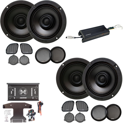 MXAHDPRO4 4 6.5 Inch Speaker Motorcycle Audio compatible with Harley Davidson Direct OEM Kits