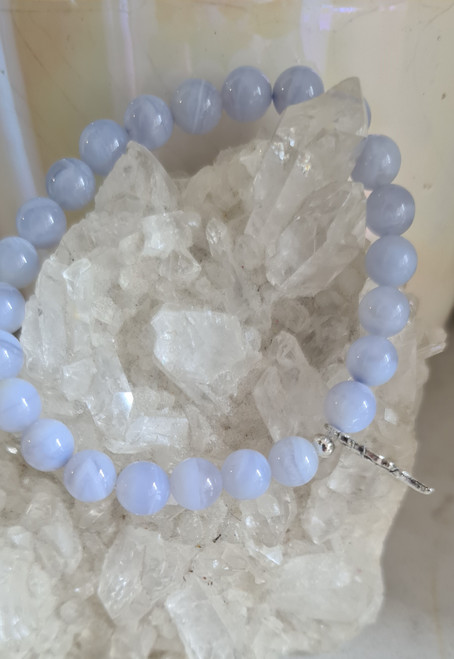 Bracelet 8mm - Agate Blue Lace