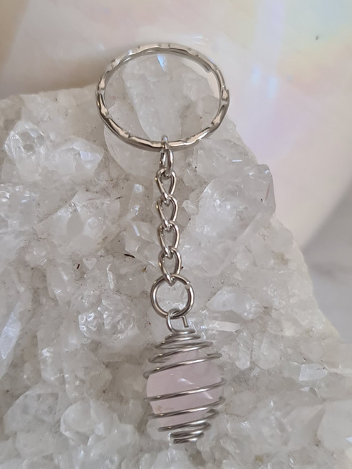 Key Ring - Quartz Rose