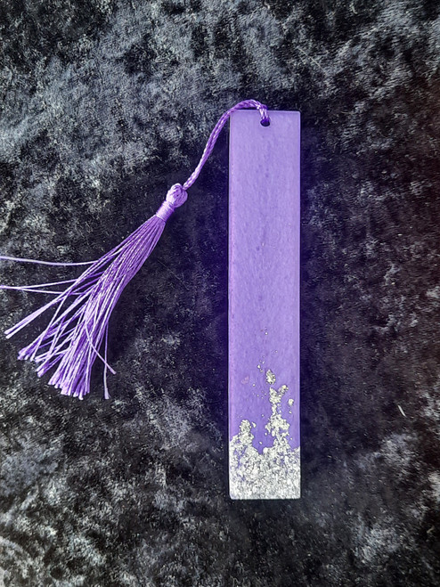 Resin Angel - Bookmark - Silver and purple Selenite