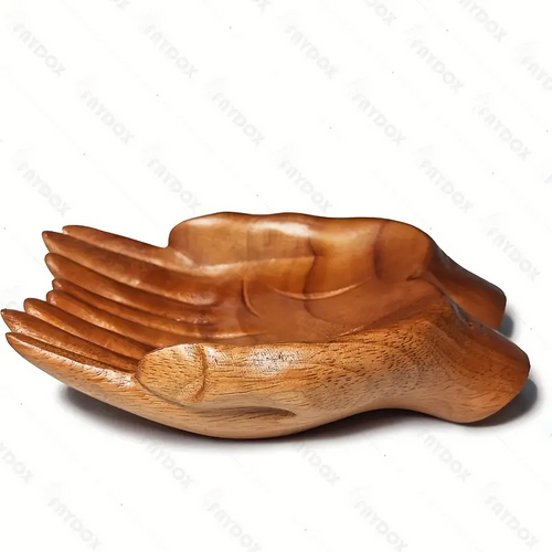 Wooden Carved Hands Storage Bowl