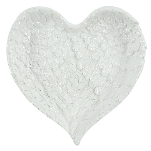 Trinket Dish - Glitter Heart Shaped Angel Wing Trinket Dish - Glitter Heart Shaped Angel Wing