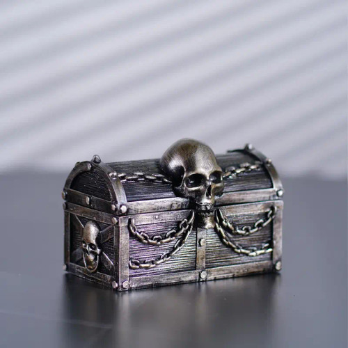 Vintage Skull & Crossbones Treasure Box - Resin