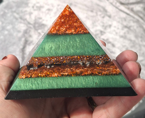 Large Bronze Snowflake Obsidian/ Copper Pyramid Large Bronze Snowflake Obsidian/ Copper Pyramid