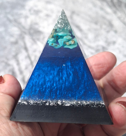 Small Silver/Blue - Turquoise Pyramid Small Silver/Blue - Turquoise Pyramid
