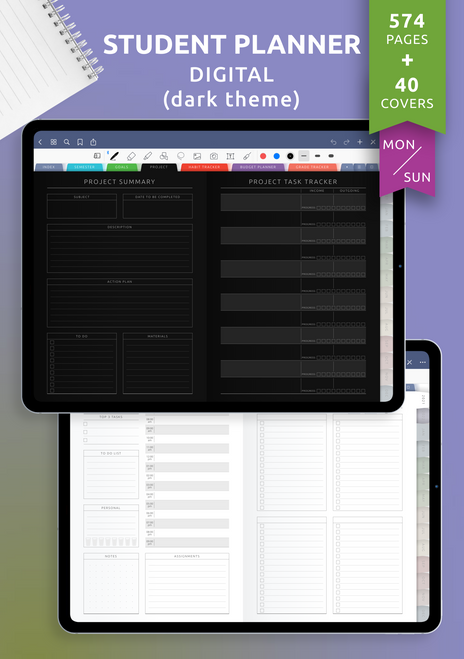 PLANNER - Digital Student Planner (dark) 2022