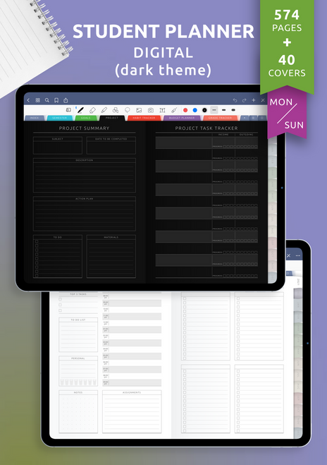 PLANNER - Digital Student Planner (dark) 2023