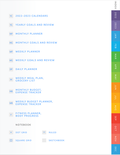 PLANNER - Digital Monthly Planner (light vertical) 2023