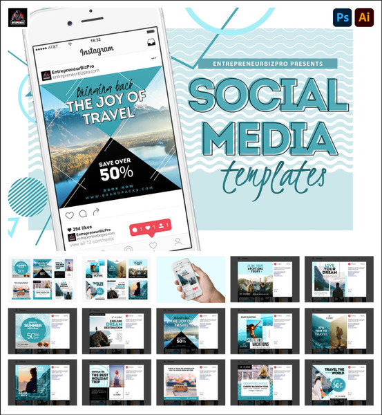 Social Media Packs - Travel