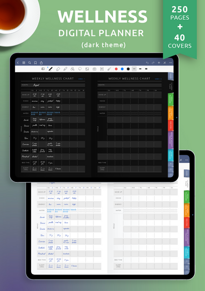 PLANNER - Digital Wellness Planner 2023 (dark)