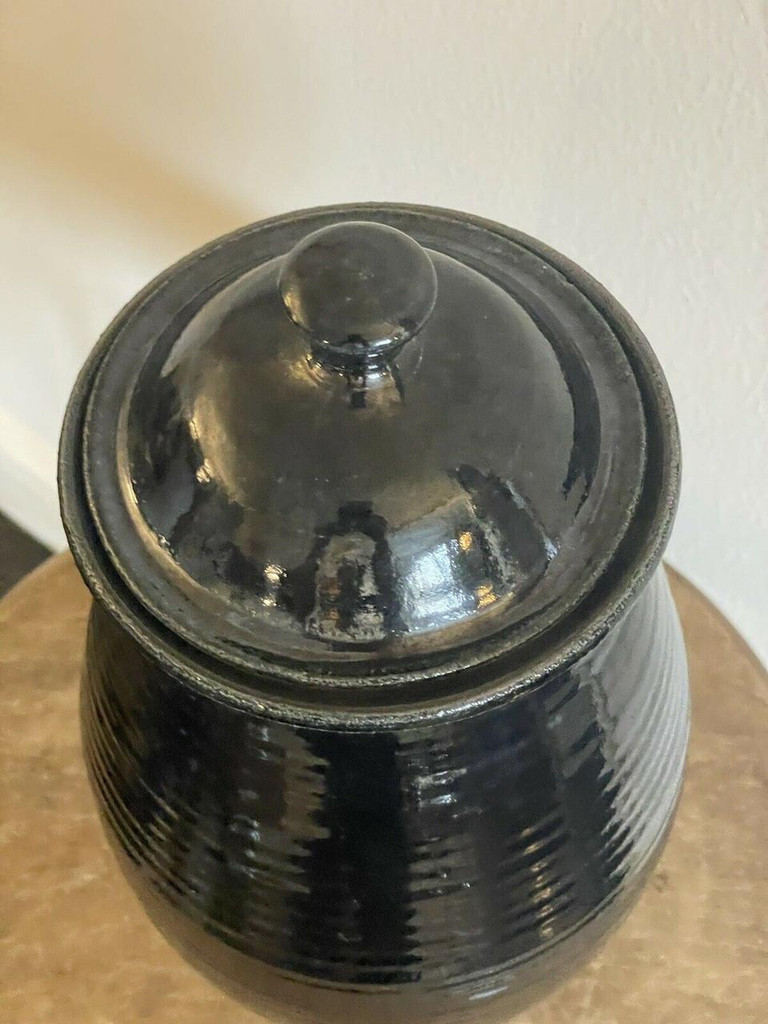  Gordon P. Ray Black Urn Lid Cagle Road Pottery Seagrove North Carolina Pottery 