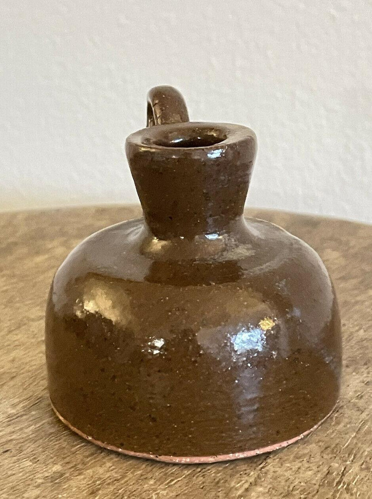  Shirley Luck's Ware Brown Mini Jug 1991 North Carolina Pottery 