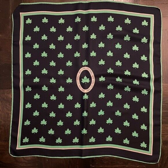 New York City Parks Navy & Spruce Green Conservation 100% Silk Scarf