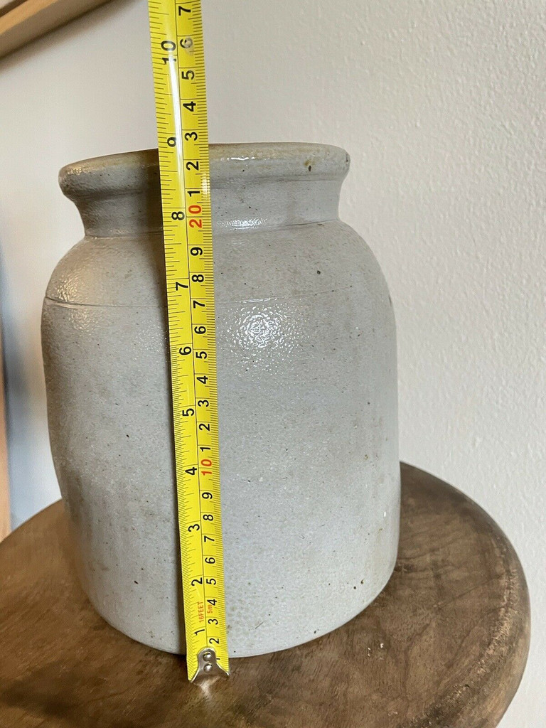 Early 19th C Stoneware Crock Storage Jar Mint Condition Antique 