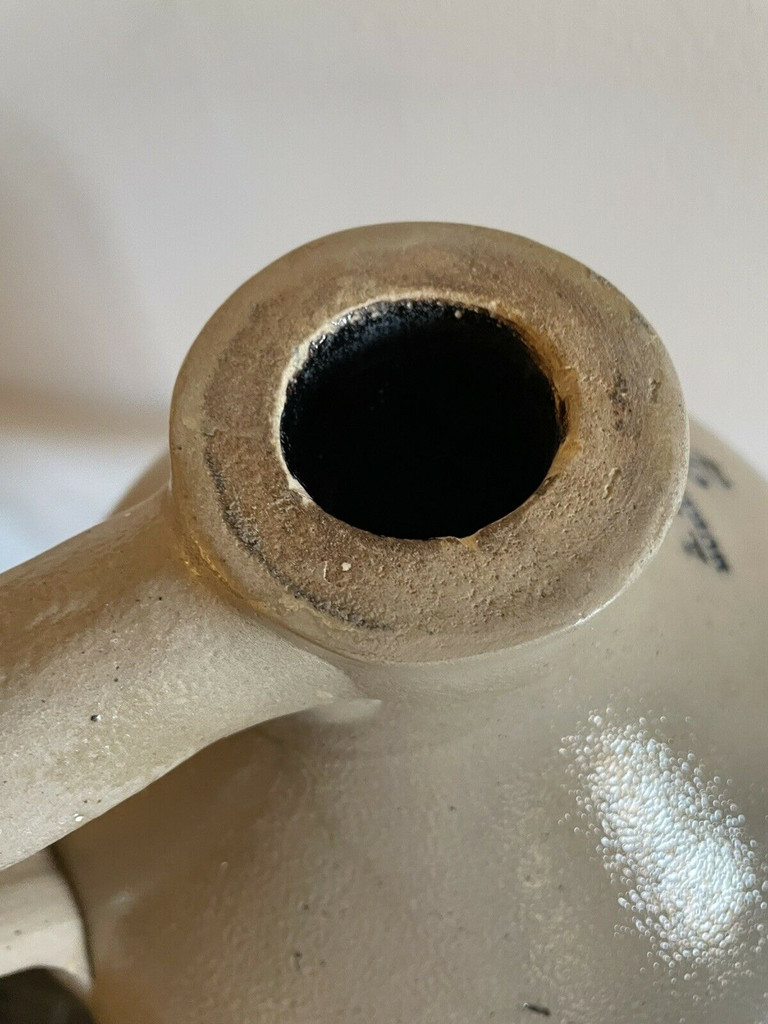 2G AK Ballard Burlington VT Salt Glazed Cobalt Jug 15” Great Condition