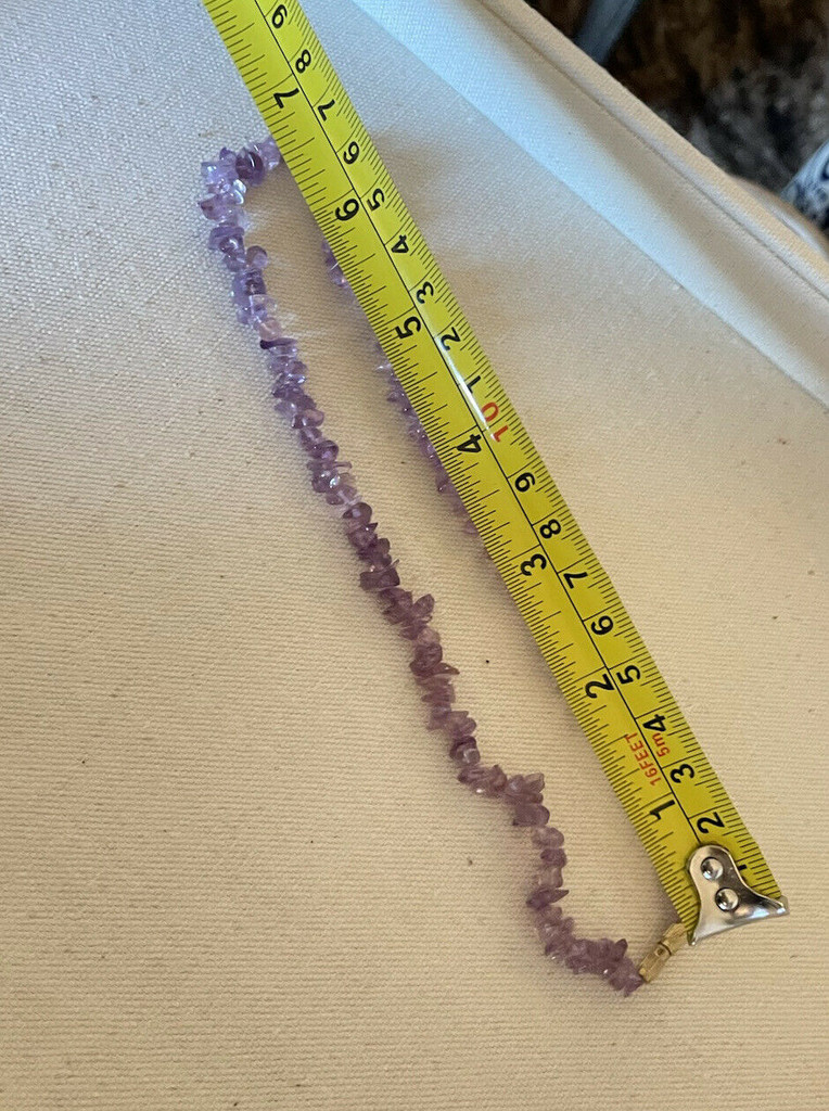 Vintage 16" Amethyst Tumbled Necklace Southwest Handmade Choker