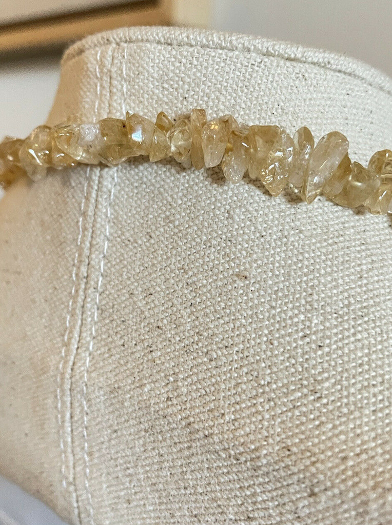 Vintage 34" Natural Stone Tumble Quartz Necklace Southwest Necklace Handmade