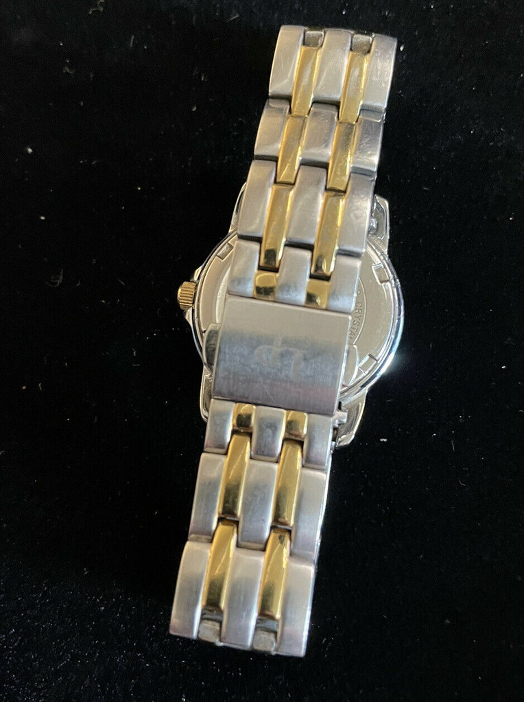 Lucien Piccard Dress Stainless Wrist Watch for Women Cubic Zirconia Bezel