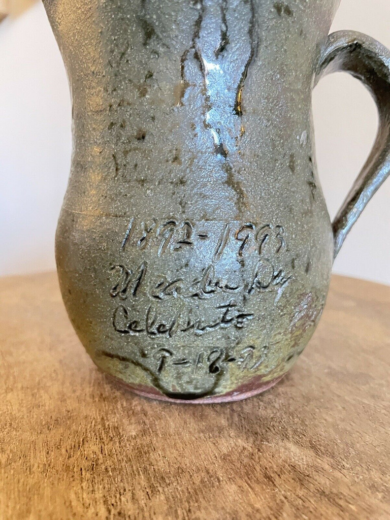 Meaders Day Commemorative Pitcher Stoneware Limited Edition Marked #23 David
