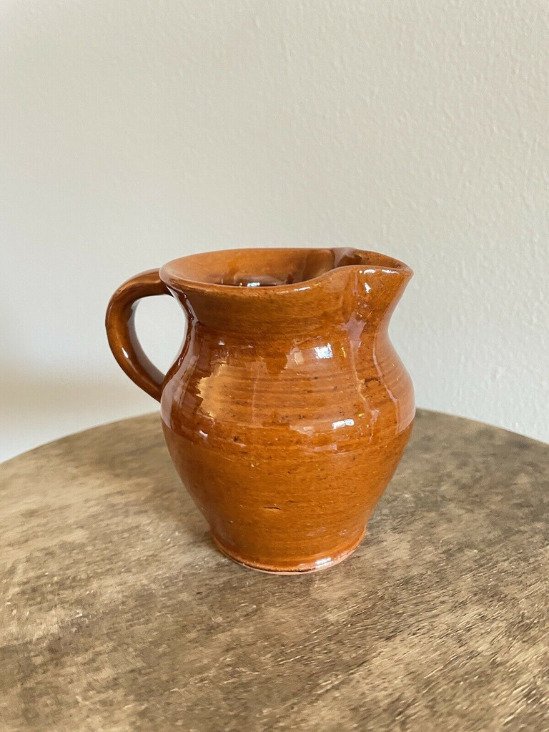 Brown Pottery Handmade Creamer Catawba Nutmeg Small Pitcher