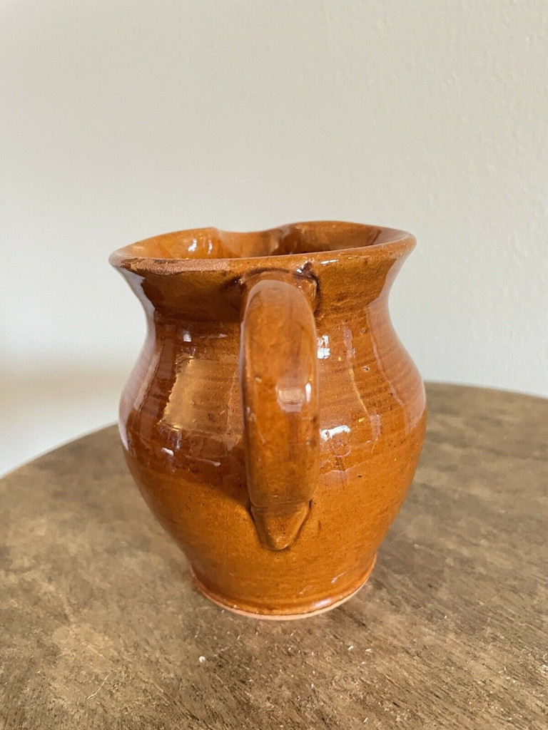 Brown Pottery Handmade Creamer Catawba Nutmeg Small Pitcher