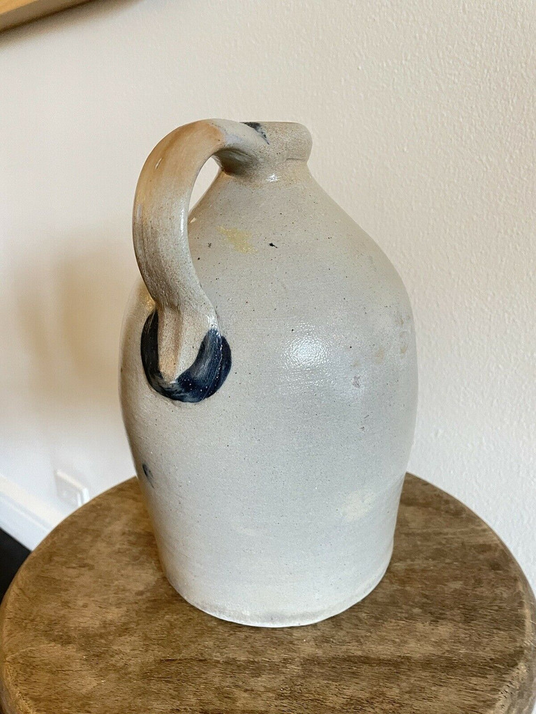 1G Cowden Wilcox Harrisburg PA Cobalt Stoneware Jug Crock 19th Century Excellent