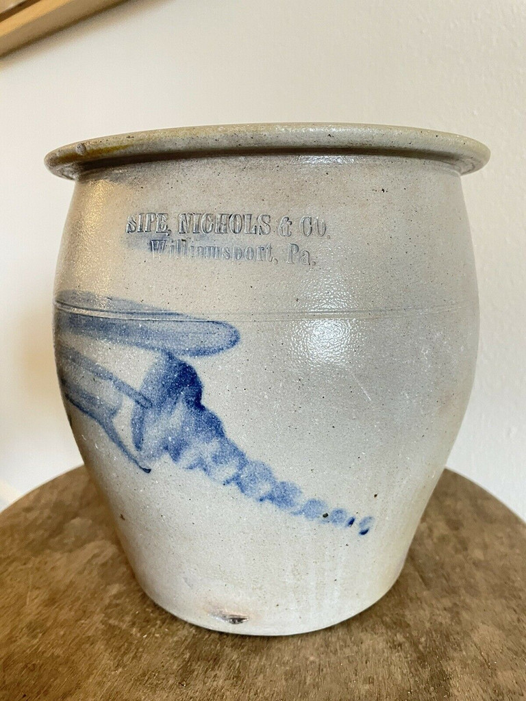 Sipe, Nichols & Co Crock Williamsport PA 19th Century - Great Condition