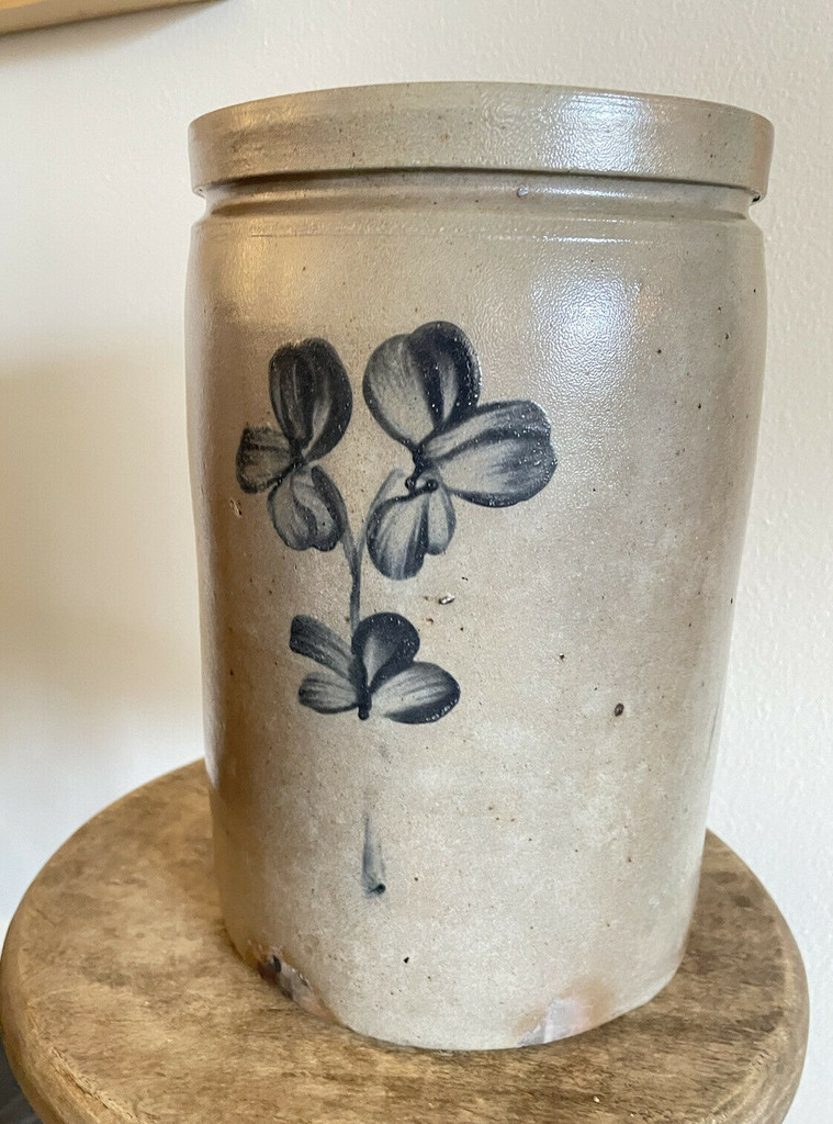 2G Large Mid-Atlantic Stoneware Crock Cobalt Decoration 19th Century PA VA MD