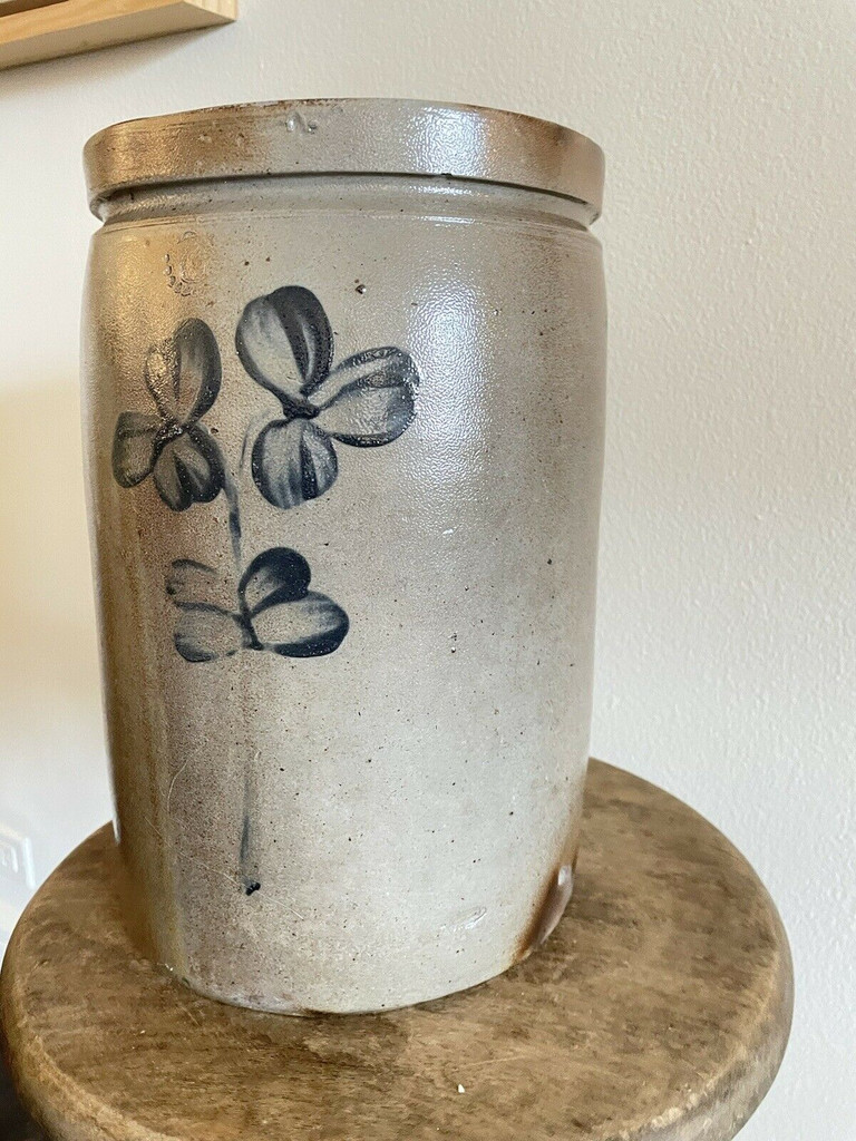 2G Large Mid-Atlantic Stoneware Crock Cobalt Decoration 19th Century PA VA MD