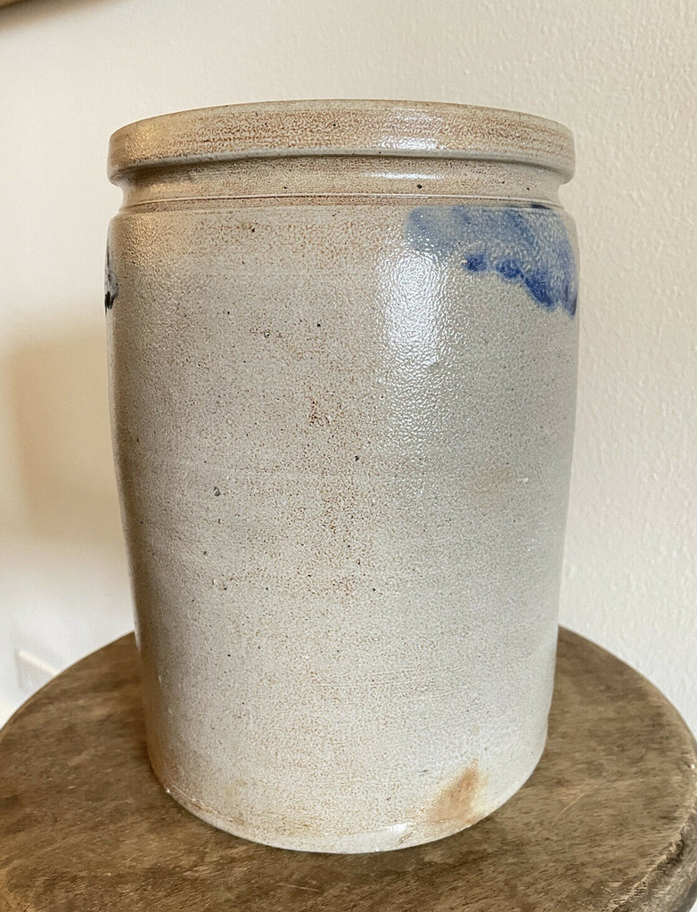 1.5G Mid-Atlantic Stoneware Crock Cobalt Decoration 19th Century PA VA MD