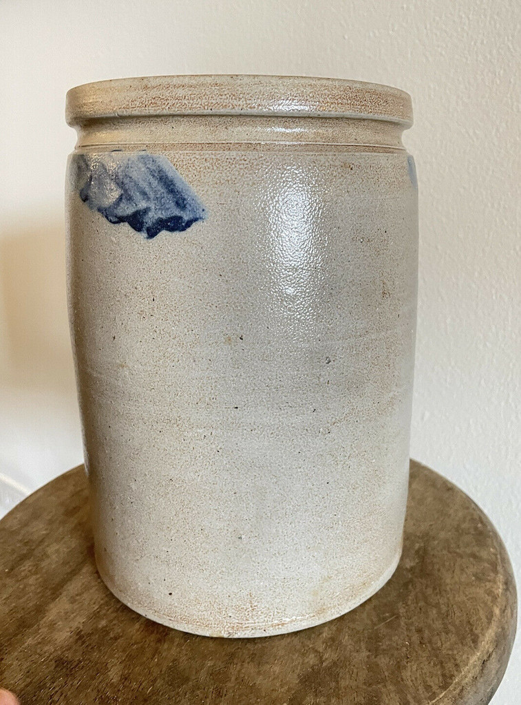 1.5G Mid-Atlantic Stoneware Crock Cobalt Decoration 19th Century PA VA MD