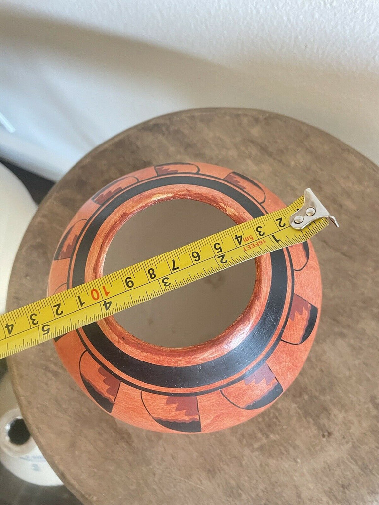 R. Galvan Multicolored Native American Pottery Acoma Bowl Vase Urn