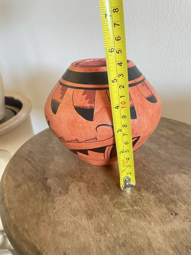 R. Galvan Multicolored Native American Pottery Acoma Bowl Vase Urn