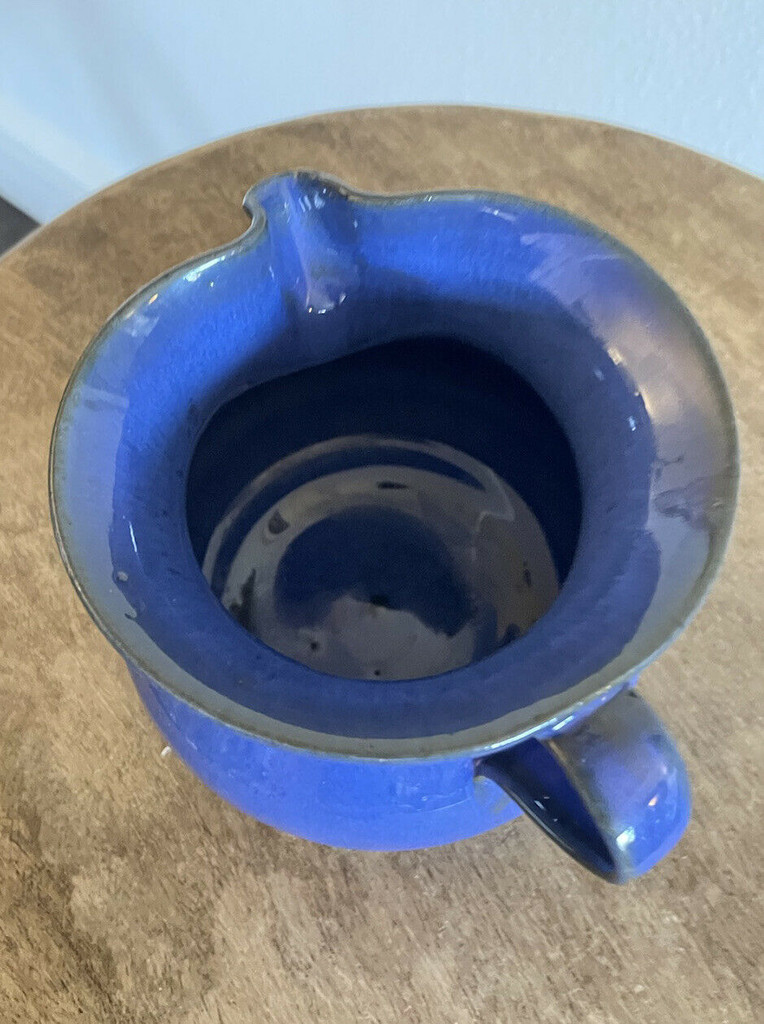 Nell Cole Graves Blue Medium Pitcher North Carolina Art Pottery Jugtown Seagrove
