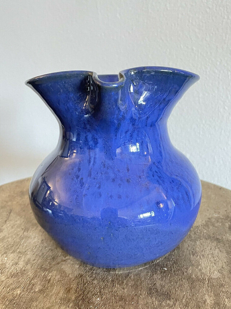 Nell Cole Graves Blue Large Pitcher North Carolina Art Pottery Jugtown Seagrove