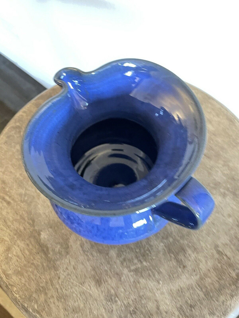 Nell Cole Graves Blue Large Pitcher North Carolina Art Pottery Jugtown Seagrove