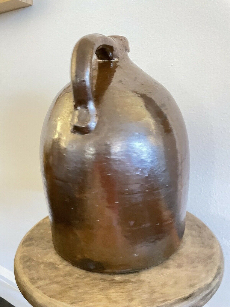 19th Century Albany Slip Jug - Great Condition New York Northeast Stoneware