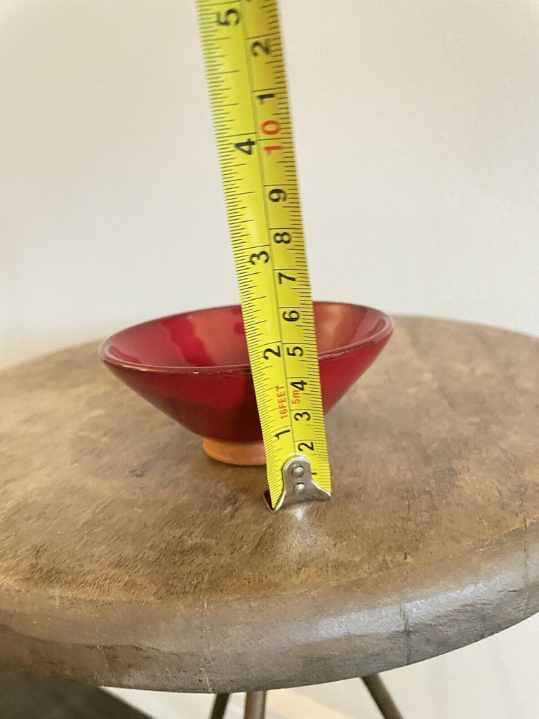 Ben Owen III Mini Bowl 2 Chinese Red Seagrove North Carolina Pottery Urn Vase