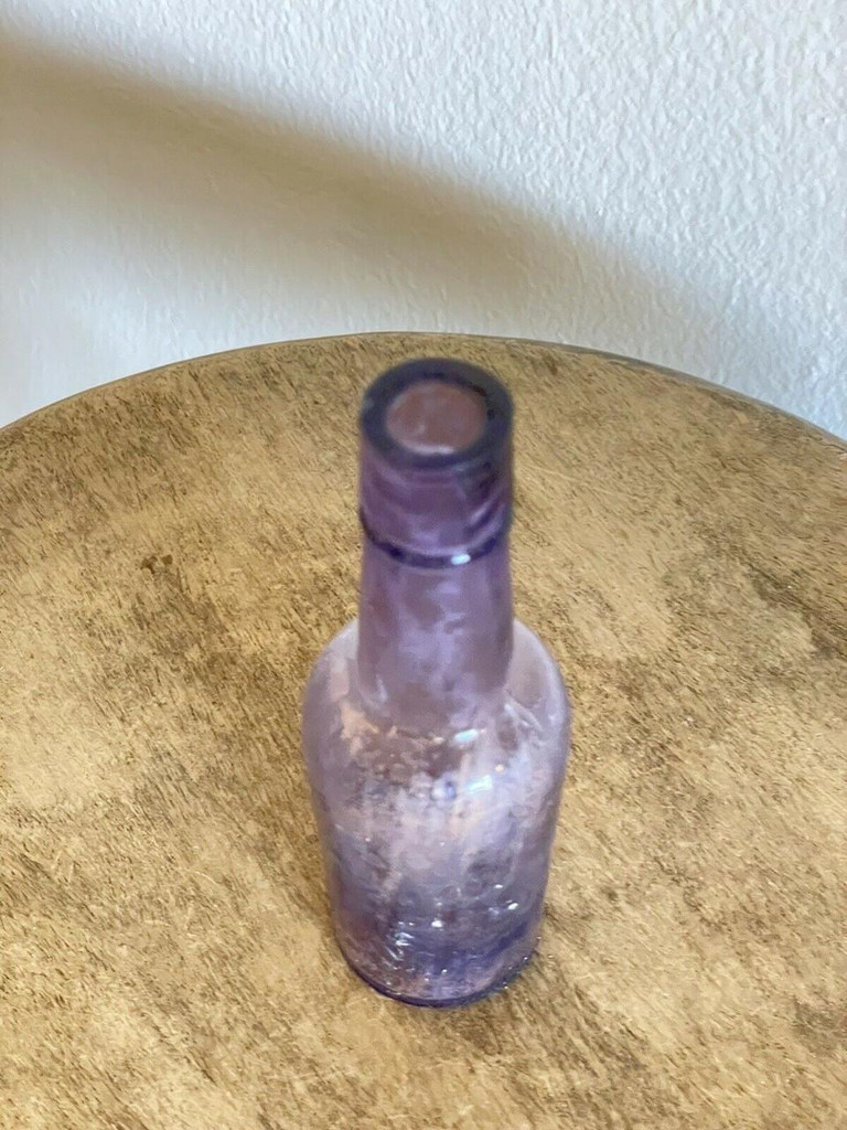  5.75” Amethyst Purple Glass Bottle Late 1800's-1900's 