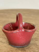 Wayne Hewell Red Mini Pottery Basket North Carolina Pottery