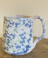 Cole Pottery White Spongeware Coffee Cup Mug  North Carolina Pottery